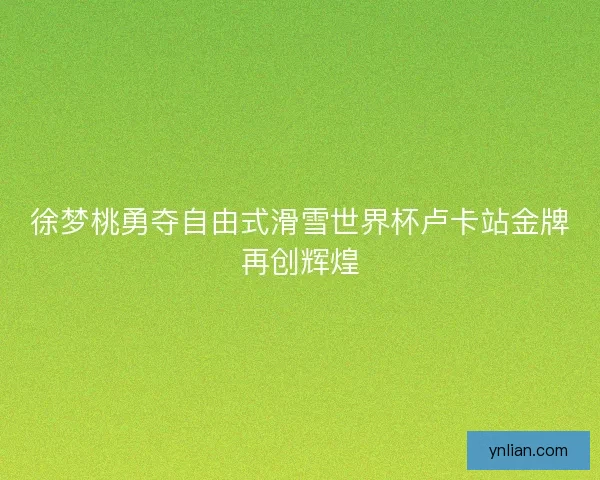 徐梦桃勇夺自由式滑雪世界杯卢卡站金牌再创辉煌